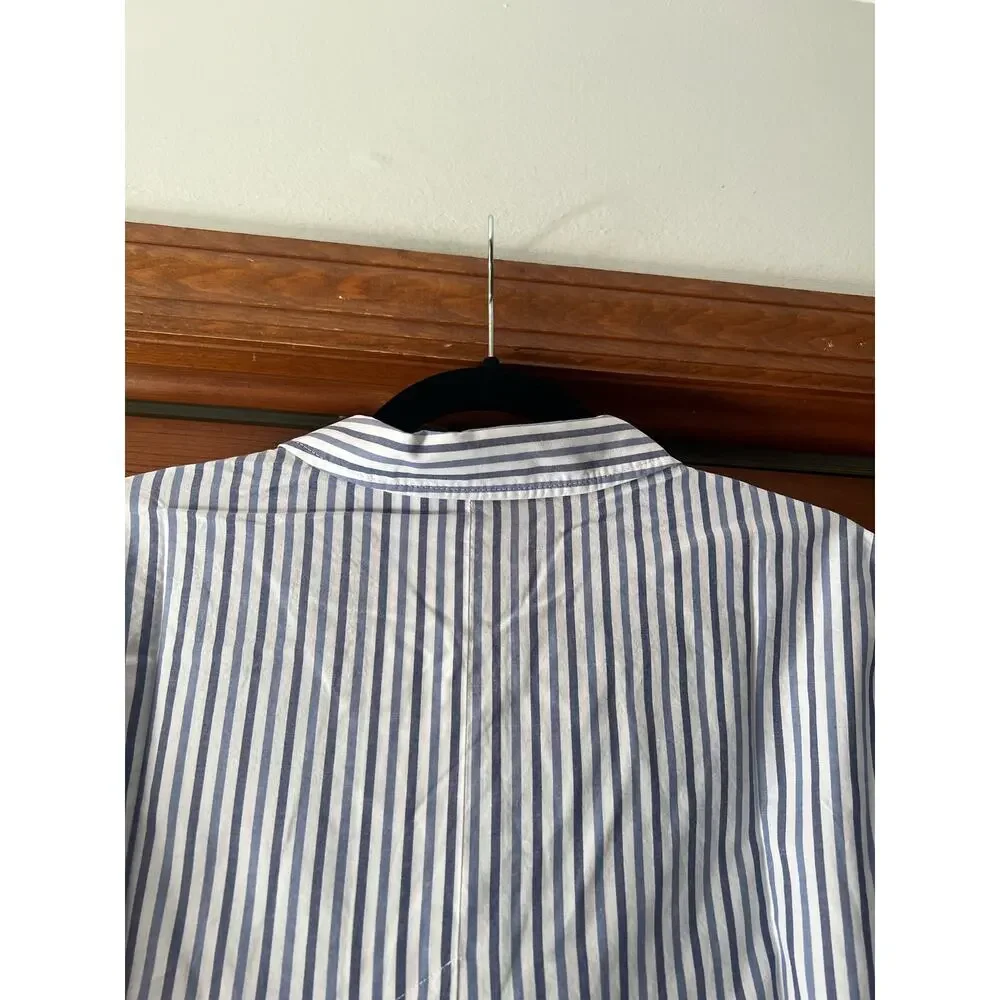 NWT Everlane Women's The Woven Pajama Top Long Sleeve White/Blue Stripe Size S